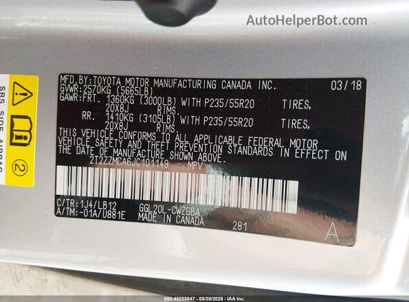 2T2ZZMCA6JC101149 2018 LEXUS RX 350 Silver Engine compartment view