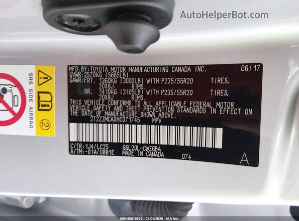 2T2ZZMCAXHC071745 2017 LEXUS RX 350 Silver 