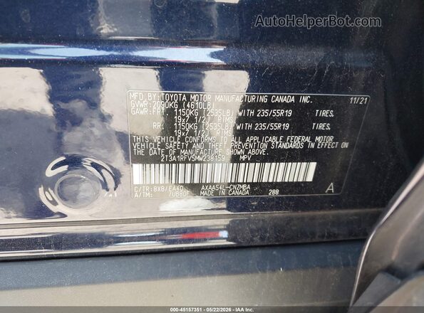 2T3A1RFV5MW238159 2021 TOYOTA RAV4 Dark Blue Vista del compartimento del motor