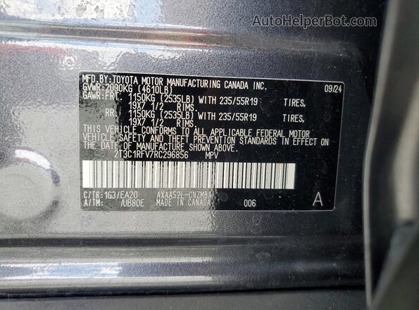 2T3C1RFV7RC296856 2024 TOYOTA RAV4 Charcoal 