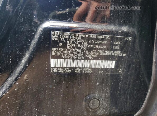 2T3DFREV1GW419814 2016 TOYOTA RAV4 Black 