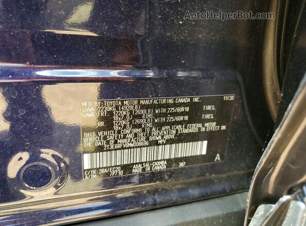 2T3E6RFV6MW008696 2021 TOYOTA RAV4 Blue 