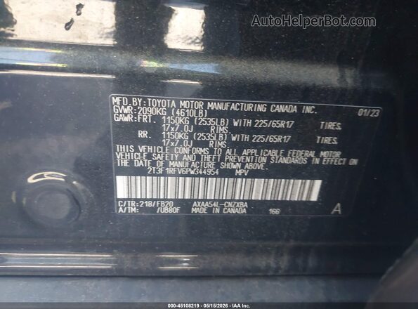 2T3F1RFV6PW344954 2023 TOYOTA LE Black 