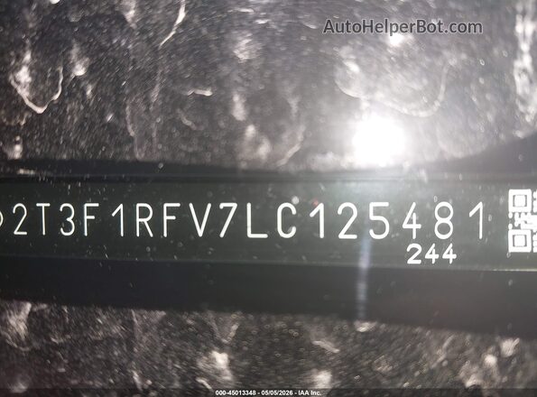 2T3F1RFV7LC125481 2020 TOYOTA LE Gray 