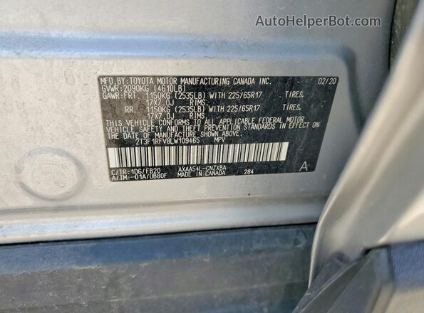 2T3F1RFV8LW109465 2020 TOYOTA RAV4 Silver 