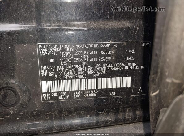 2T3F1RFV9PC370885 2023 TOYOTA RAV4 Black Вид підкапотного простору
