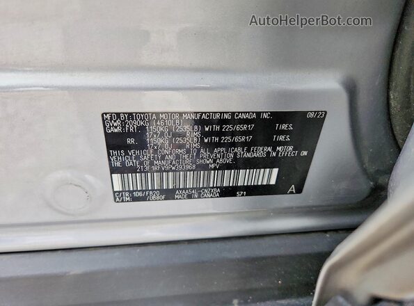 2T3F1RFV9PW393968 2023 TOYOTA RAV4 Silver 