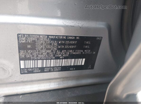 2T3G1RFV6SC556798 2025 TOYOTA RAV4 Gray Widok komory silnika