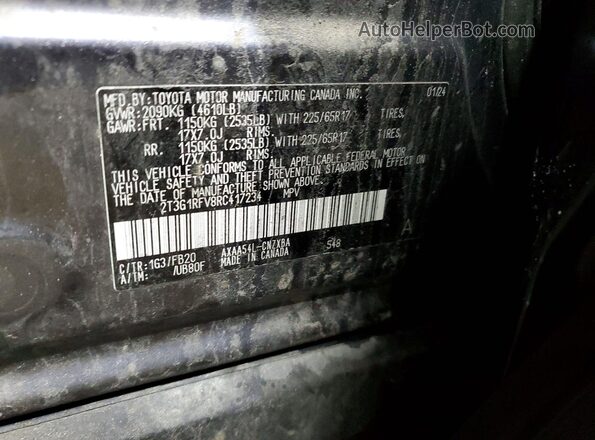 2T3G1RFV8RC417234 2024 TOYOTA RAV4 Gray Vista interior de 360 grados