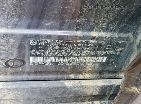 2T3H1RFV1PW260663 2023 TOYOTA RAV4 Gray Widok naklejki z numerem VIN