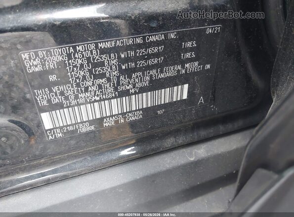 2T3H1RFV5MW146841 2021 TOYOTA RAV4 Black Вид підкапотного простору