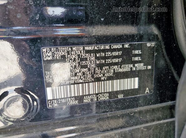 2T3H1RFVXNW232924 2022 TOYOTA RAV4 Black 
