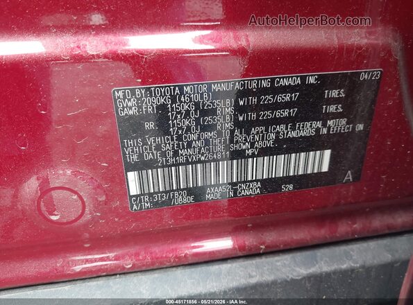 2T3H1RFVXPW264811 2023 TOYOTA RAV4 Red 