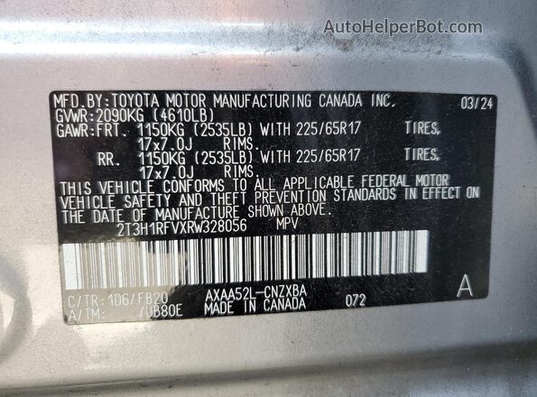 2T3H1RFVXRW328056 2024 TOYOTA RAV4 Silver 