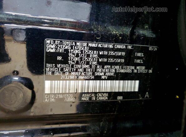 2T3J1RFV2RW460794 2024 TOYOTA RAV4 Black Շարժիչի բաժամունքի տեսք