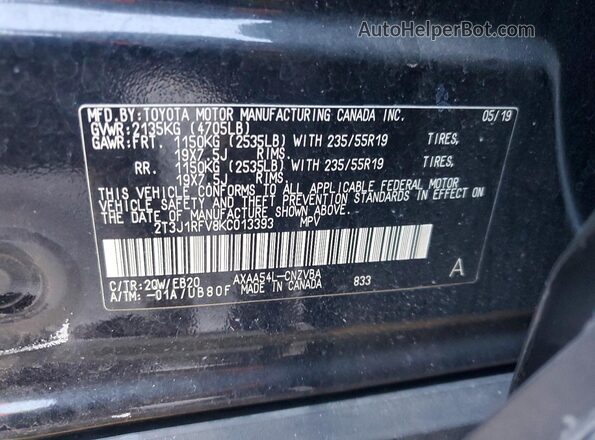 2T3J1RFV8KC013393 2019 TOYOTA RAV4 Black 