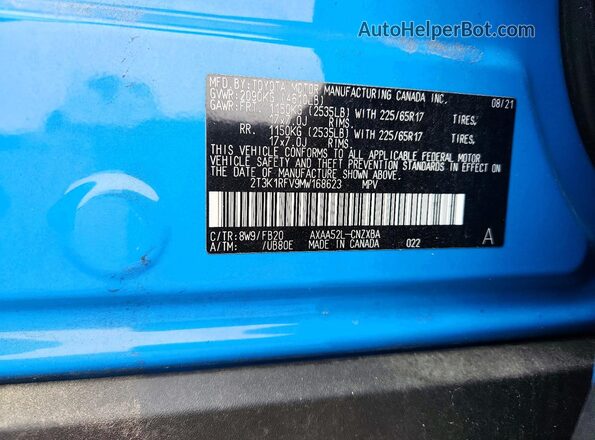 2T3K1RFV9MW168623 2021 TOYOTA LE Blue 