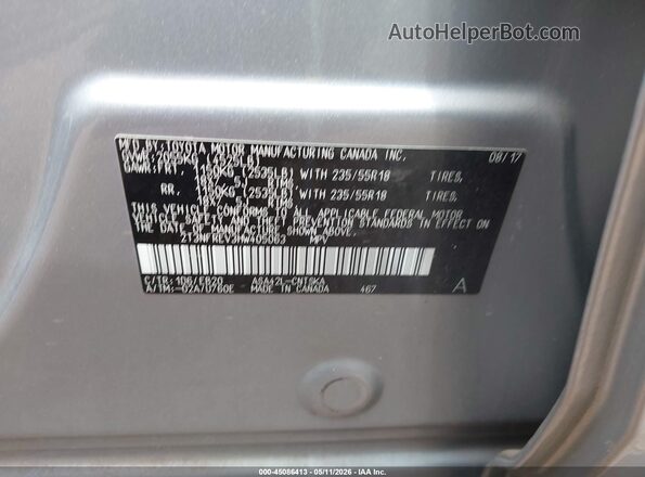 2T3NFREV3HW405063 2017 TOYOTA RAV4 Silver Engine compartment view