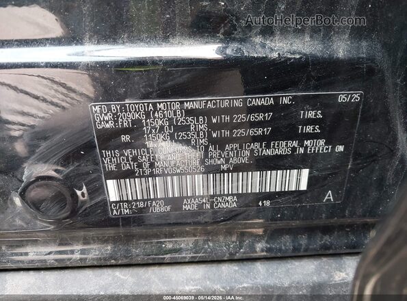 2T3P1RFV0SW550526 2025 TOYOTA LE Черный Вид подкапотного пространства