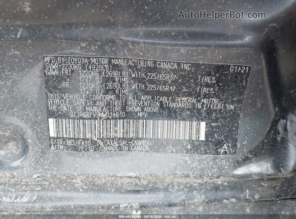 2T3R6RFV9MW014610 2021 TOYOTA RAV4 HYBRID Gray Engine compartment view