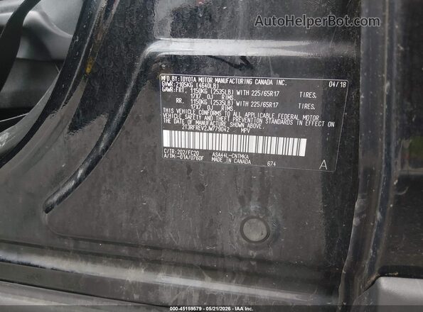 2T3RFREV2JW779042 2018 TOYOTA RAV4 Black Вид підкапотного простору