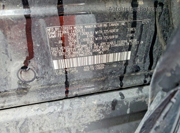 2T3T6RFV1NW030176 2022 TOYOTA RAV4 Black Widok naklejki z numerem VIN