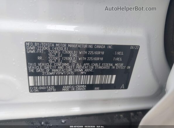 2T3UWRFV9PW173495 2023 TOYOTA RAV4 HYBRID White 