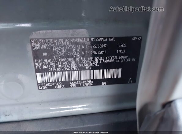 2T3W1RFV0PW287635 2023 TOYOTA RAV4 Gray Вид підкапотного простору