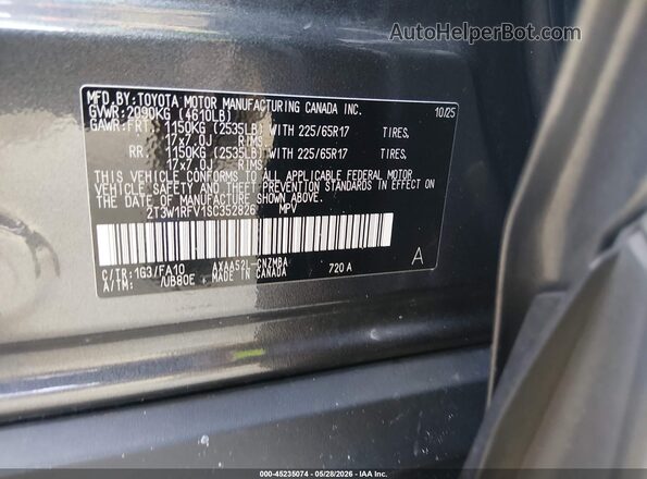 2T3W1RFV1SC352826 2025 TOYOTA RAV4 Gray 