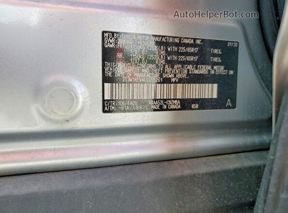 2T3W1RFV4LC055261 2020 TOYOTA RAV4 Silver 