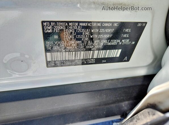 2T3W1RFV6KC024169 2019 TOYOTA RAV4 White 