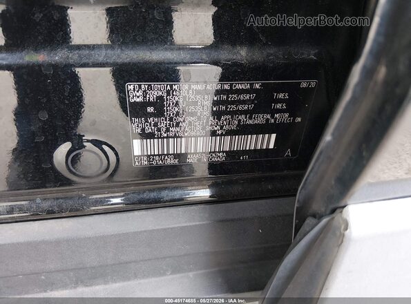 2T3W1RFV6LW096800 2020 TOYOTA RAV4 Черный Вид подкапотного пространства
