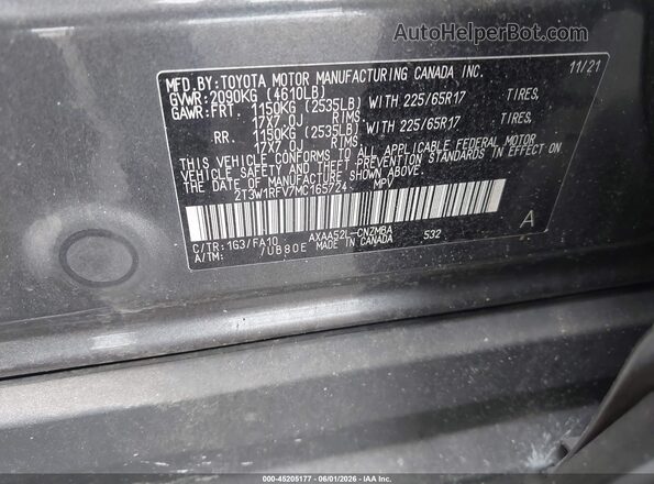 2T3W1RFV7MC165724 2021 TOYOTA RAV4 Gray 