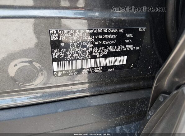 2T3W1RFV7SW432730 2025 TOYOTA RAV4 Серый Вид подкапотного пространства
