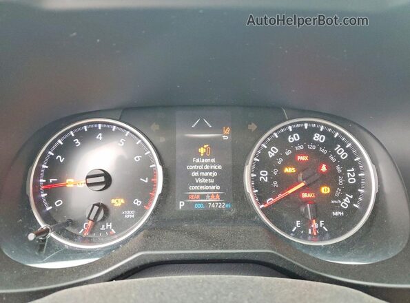 2T3W1RFV8KW057558 2019 TOYOTA RAV4 White Instrument cluster view