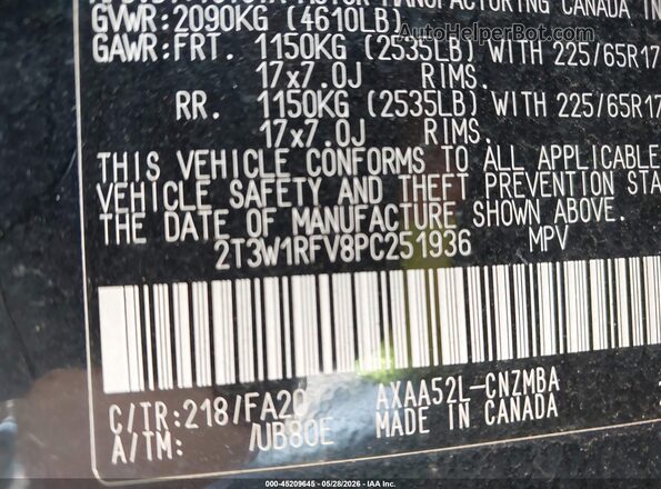 2T3W1RFV8PC251936 2023 TOYOTA RAV4 Black 