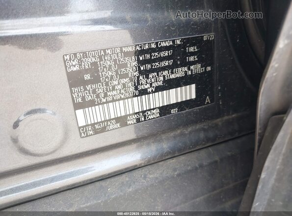 2T3W1RFV8PW283770 2023 TOYOTA RAV4 Gray Vista del compartimento del motor