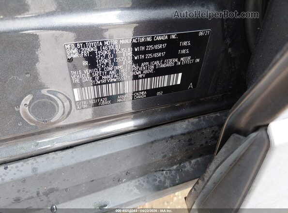 2T3W1RFV9MW155971 2021 TOYOTA RAV4 Gray Vista del compartimento del motor