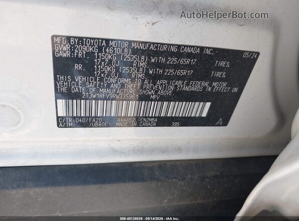 2T3W1RFV9RW335961 2024 TOYOTA RAV4 White Engine compartment view