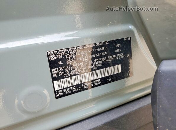 2T3W1RFVXKC002823 2019 TOYOTA RAV4 Gray 