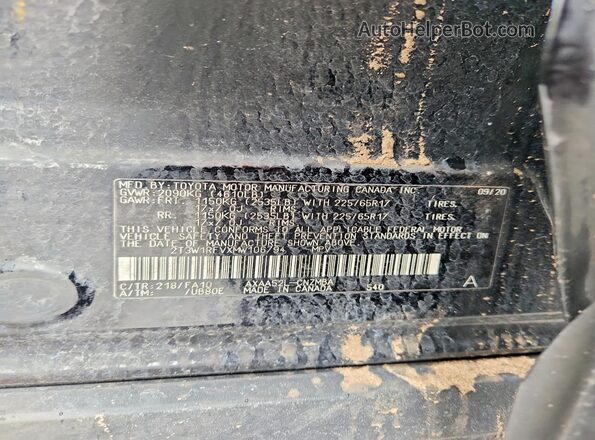 2T3W1RFVXMW106794 2021 TOYOTA RAV4 Black Widok naklejki z numerem VIN