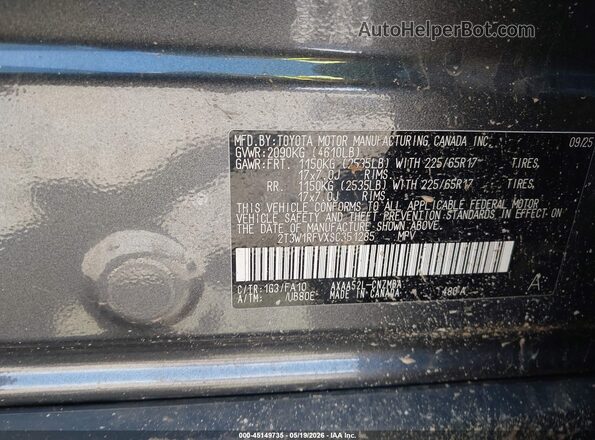 2T3W1RFVXSC351285 2025 TOYOTA RAV4 Gray ძრავის განყოფილების ხედი