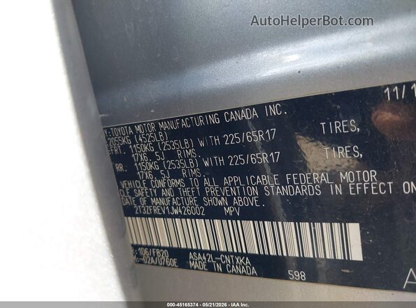 2T3ZFREV1JW426002 2018 TOYOTA RAV4 Silver ძრავის განყოფილების ხედი
