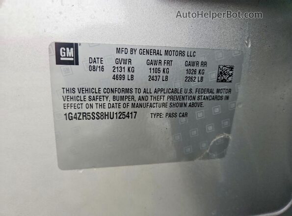 1G4ZR5SS8HU125417 2017 BUICK LACROSSE Silver 