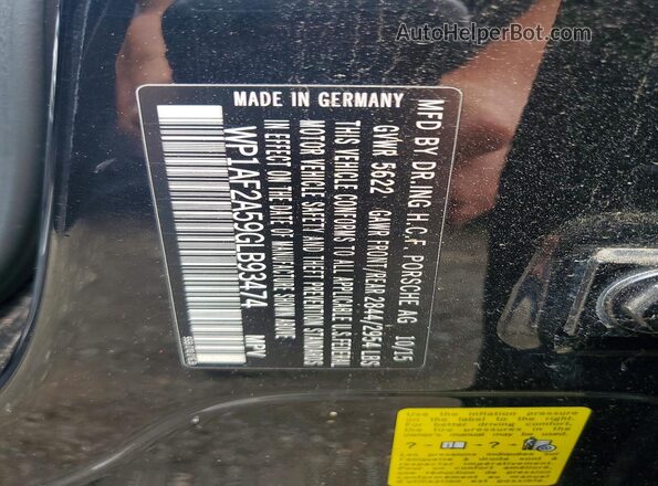 WP1AF2A59GLB93474 2016 PORSCHE MACAN Черный Панорамный вид салона 360°