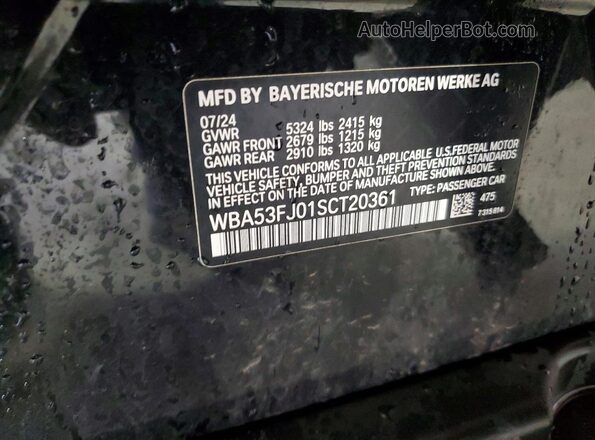 WBA53FJ01SCT20361 2025 BMW 5 SERIES Black Вид наклейки з VIN-кодом