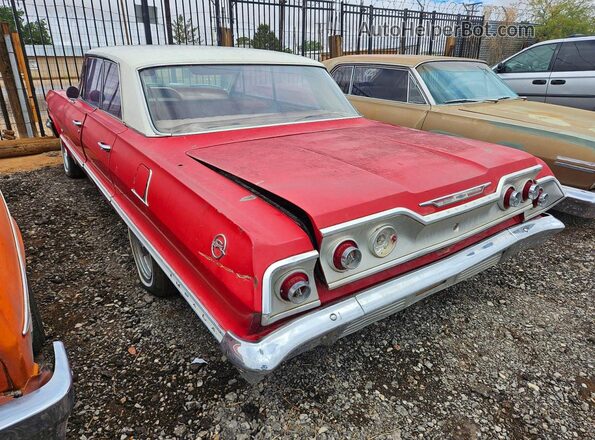 31839J102257 1963 CHEVROLET IMPALA Красный Задняя правая четверть