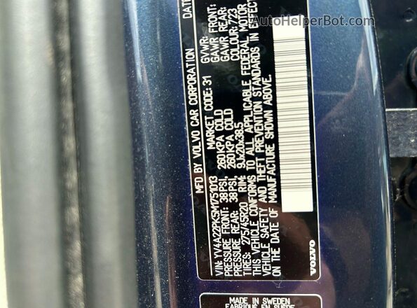 YV4A22PK5M1751013 2021 VOLVO XC90 Blue 