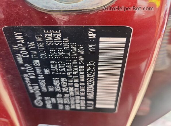 KM8J33A22GU222535 2016 HYUNDAI TUCSON Red 