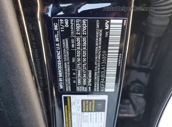 4JGFB4JB0LA136859 2020 MERCEDES-BENZ GLE-CLASS Black Սալոնի 360 աստիճան տեսք